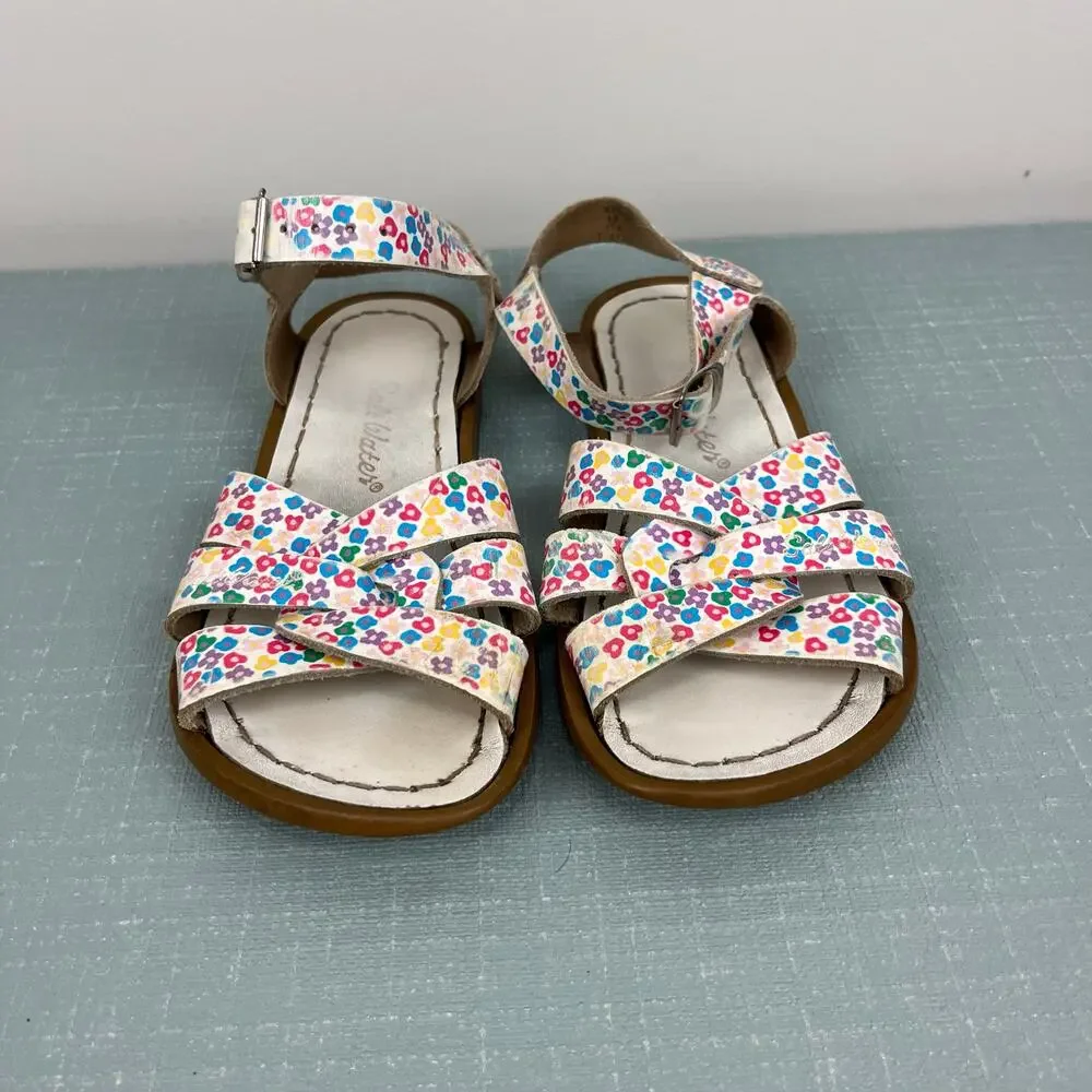 Salt Water Original Girls Floral Leather Sandals 13